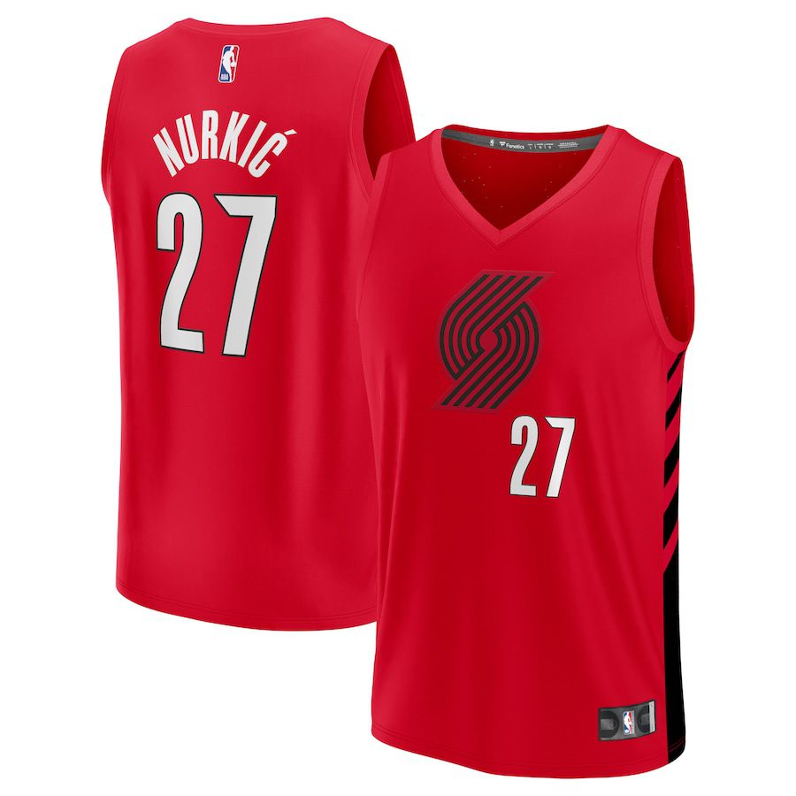 Men Portland Trail Blazers #27 Jusuf Nurkic Fanatics Branded Red Statement Edition 2022-23 Fast Break NBA Jersey->customized nba jersey->Custom Jersey